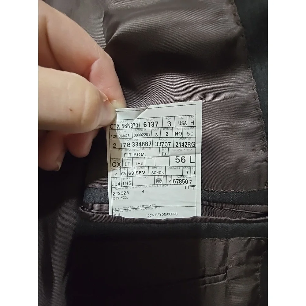 Ermenegildo Zegna Milano Trofeo 56L Dark Brown Stripe Wool Sport Coat